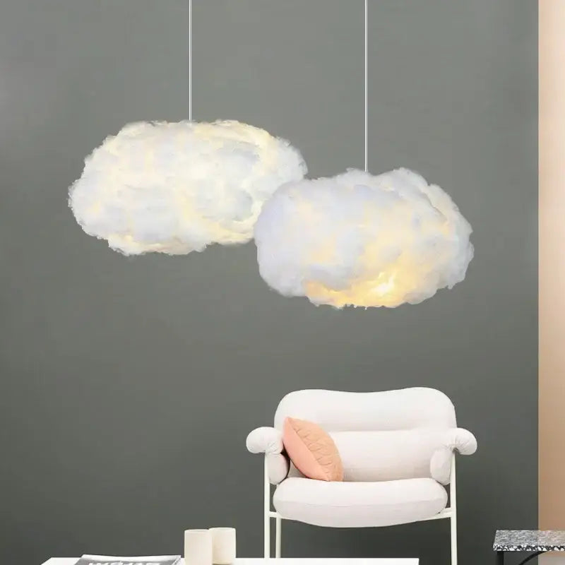 Suspension luminaire nuage en cotton pour intérieur moderne

