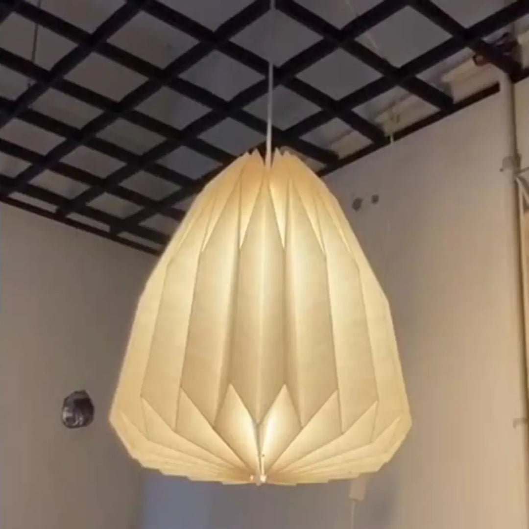 Suspension luminaire origami papier blanc style scandinave
