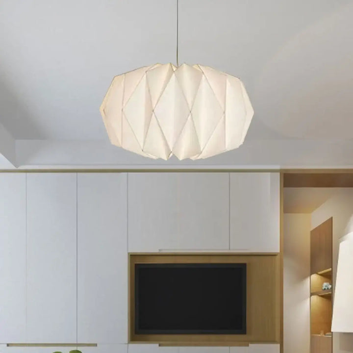 Suspension luminaire origami papier blanc style scandinave