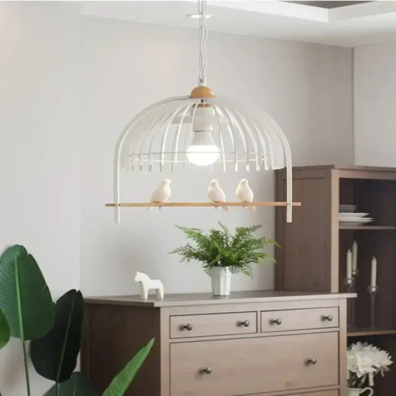 Suspension luminaire originale style cage à oiseaux scandinave