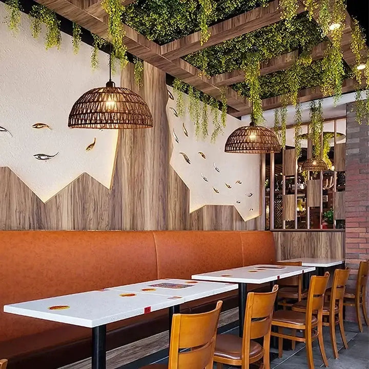 Suspension luminaire en osier pour ambiance zen et naturelle