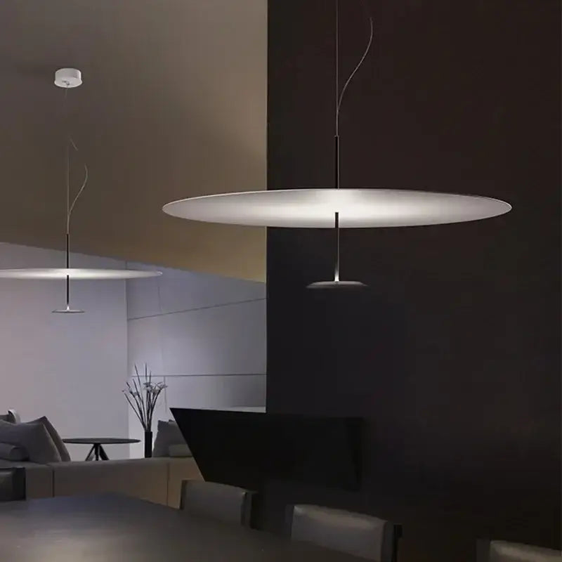 Suspension Luminaire Ovale Blanche Moderne En Aluminium