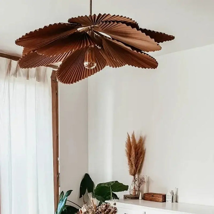 Suspension Luminaire En Papier Marron Style Bohème Chic