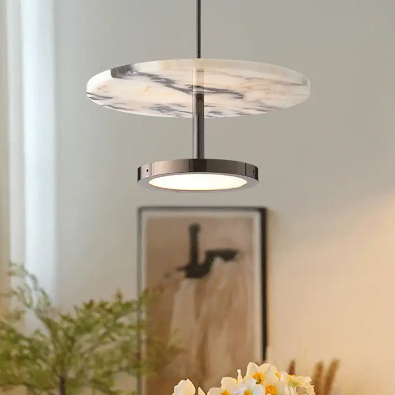 Suspension luminaire en pierre style contemporain moderne