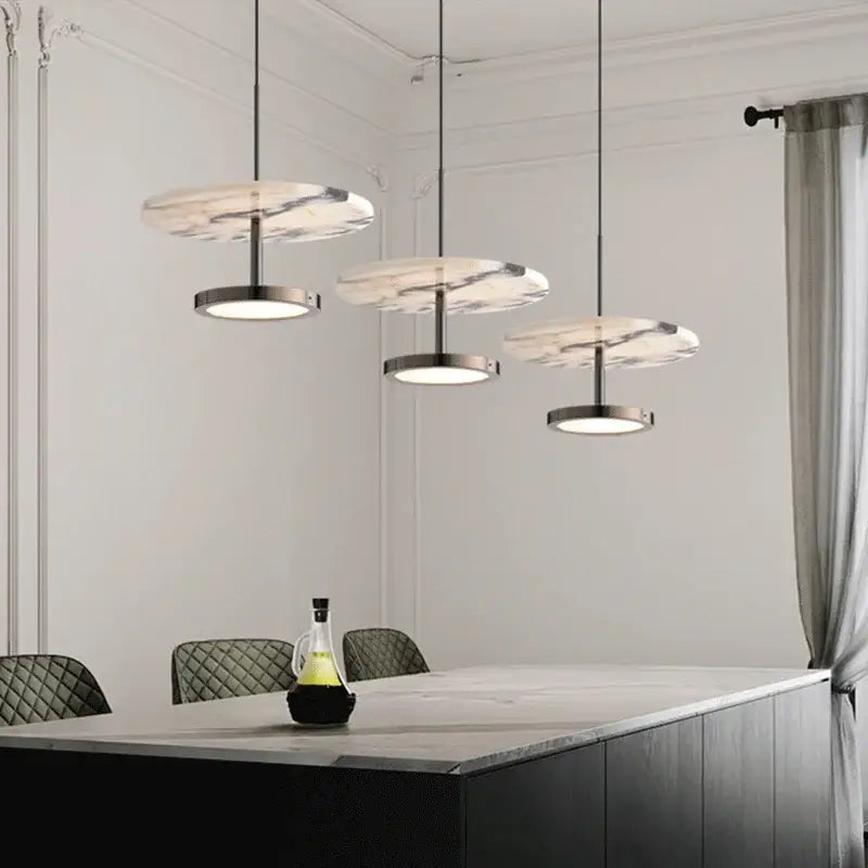 Suspension luminaire en pierre style contemporain moderne