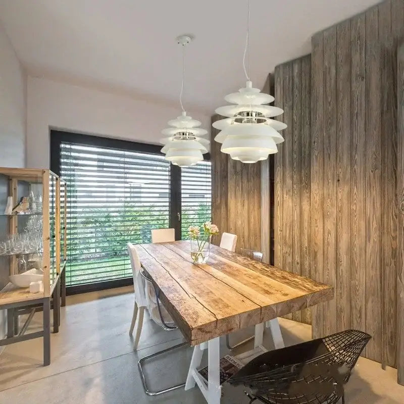 Suspension Luminaire Pomme De Pain Blanc Design Contemporain