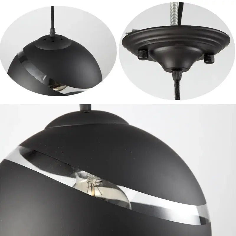 Suspension luminaire ronde disponible en noir ou blanc

