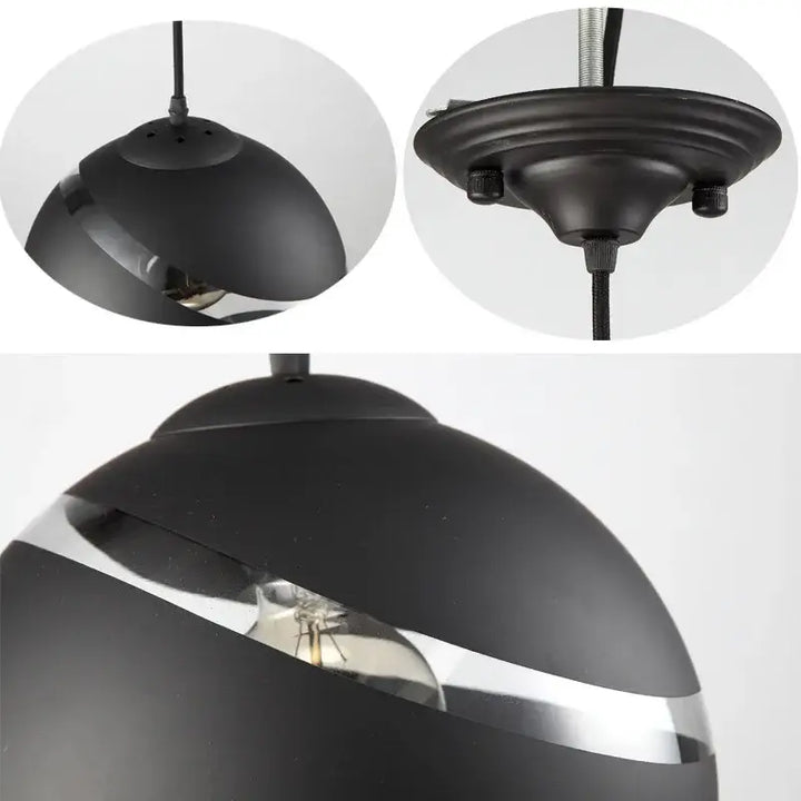Suspension luminaire ronde disponible en noir ou blanc

