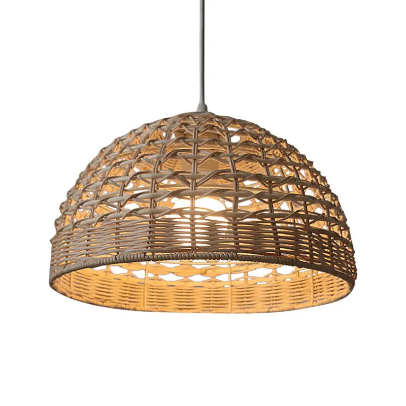 Suspension luminaire en rotin au design naturel pour salle à manger