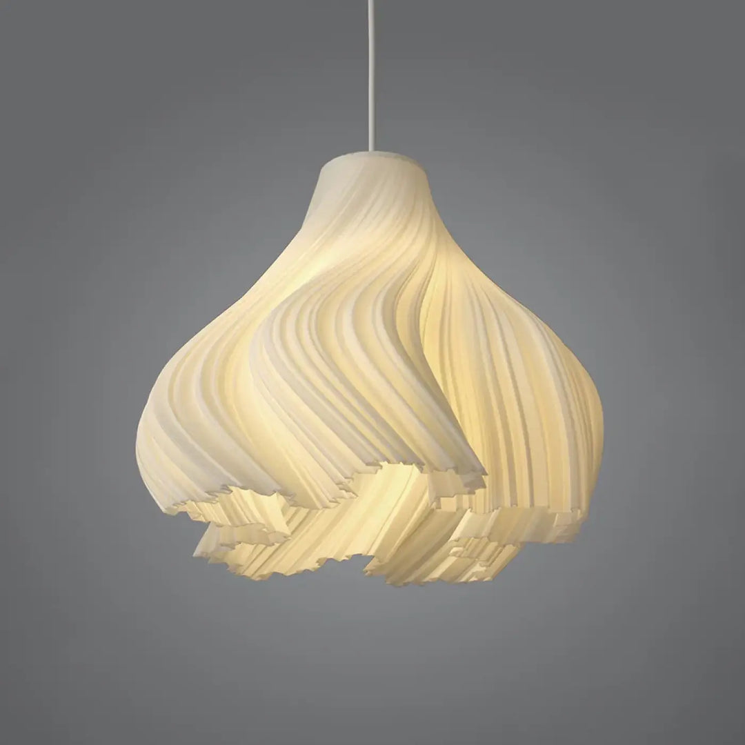 Suspension luminaire wavel type lampe suspension creme avec design sculptural en materiau superpose pour chambre