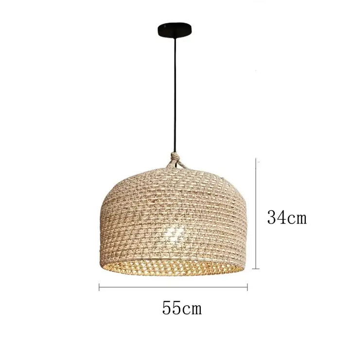 Suspension luminaire tissée en osier design moderne