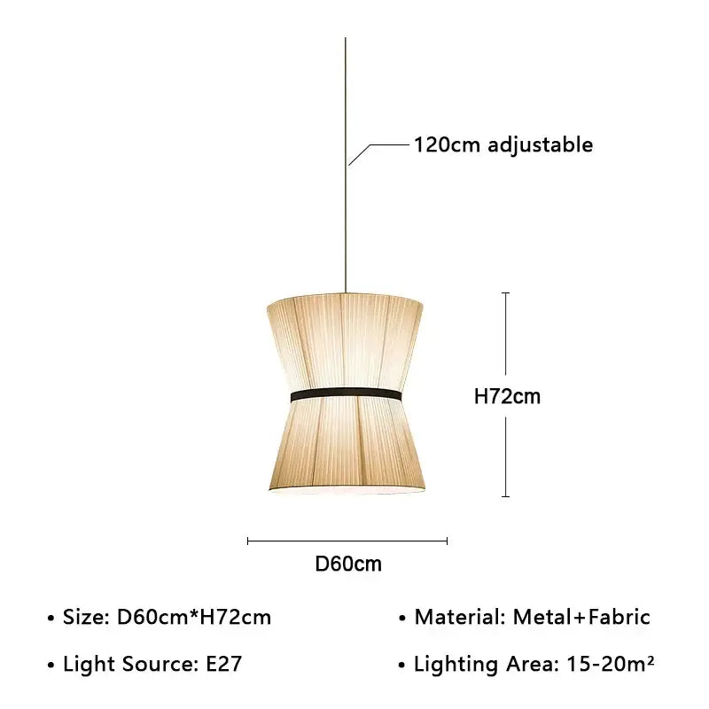 Suspension luminaire en tissu beige design élégant style chic