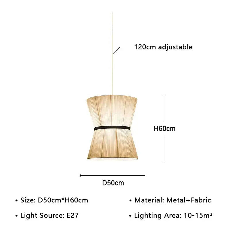 Suspension luminaire en tissu beige design élégant style chic