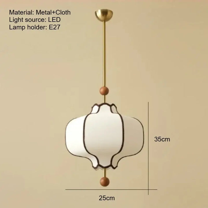 Suspension luminaire en tissu blanc chic et moderne