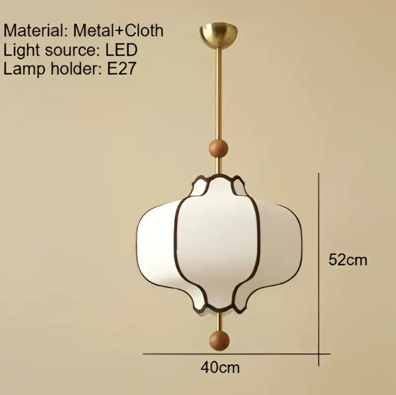 Suspension luminaire en tissu blanc chic et moderne