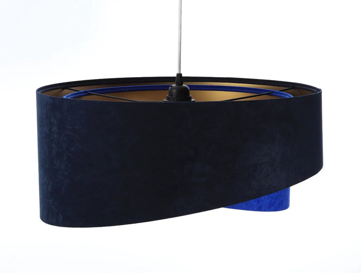 Suspension Luminaire | GALAXY VELOUR 50 cm (Bleu Marine/Bleu Indigo/Doré)