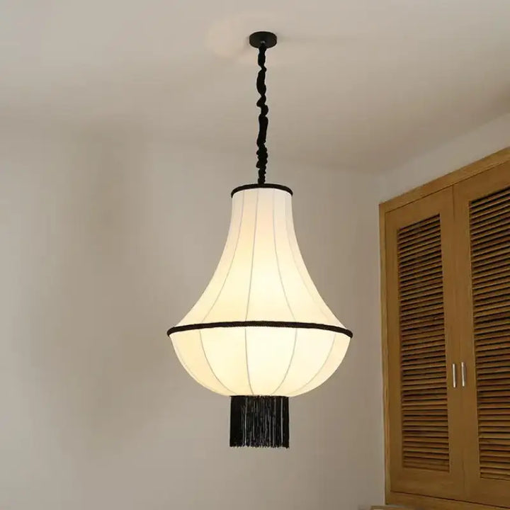 Suspension luminaire tissu élégant style vintage élégance