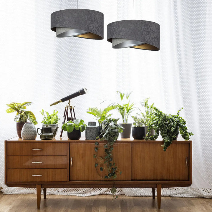 Suspension Luminaire | GALAXY VELOUR 50 cm Gris  (Graphite/Gris/Doré/Argent)