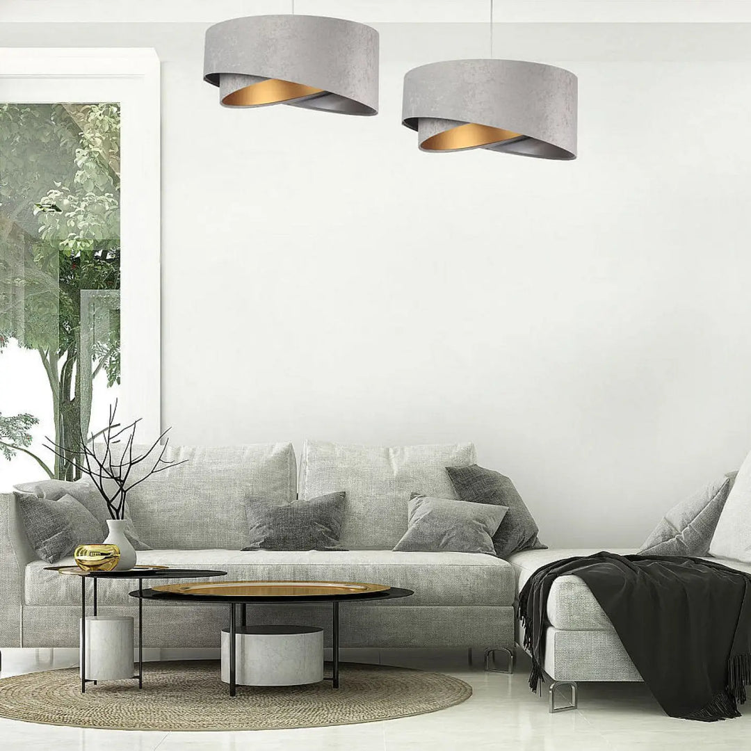 Suspension Luminaire | GALAXY VELOUR 50 cm Gris (Gris/Argent/Doré)