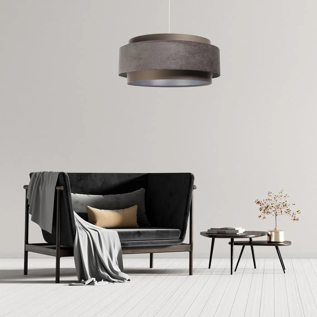 Suspension Luminaire | DOBLO CLASSIC (Marron Café/Argent)