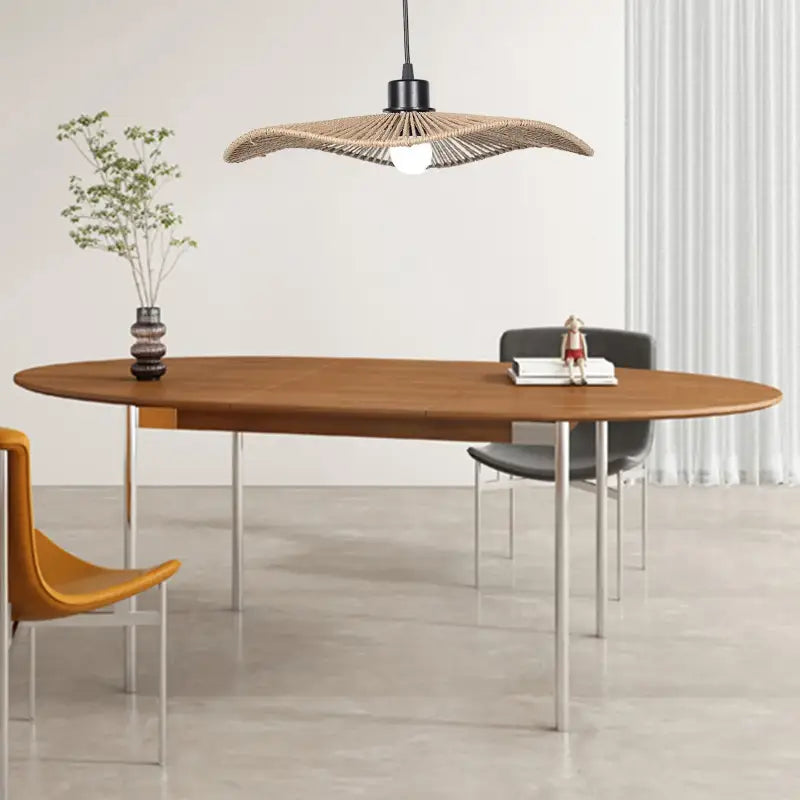 Suspension luminaire tressé naturel design moderne beige