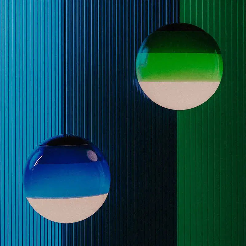 Suspension Luminaire Tricolore Moderne Rond Verre