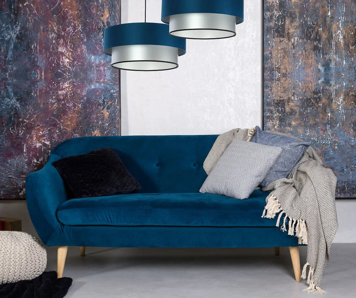 Suspension Luminaire | DUO (Turquoise/Argent)
