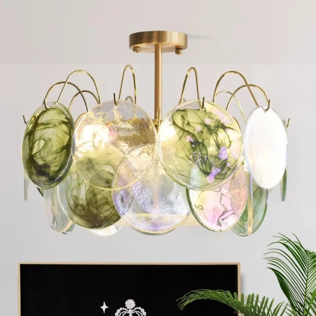 Suspension luminaire en verre style vintage élégant