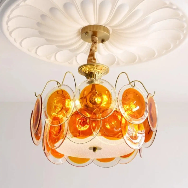 Suspension luminaire en verre style vintage élégant