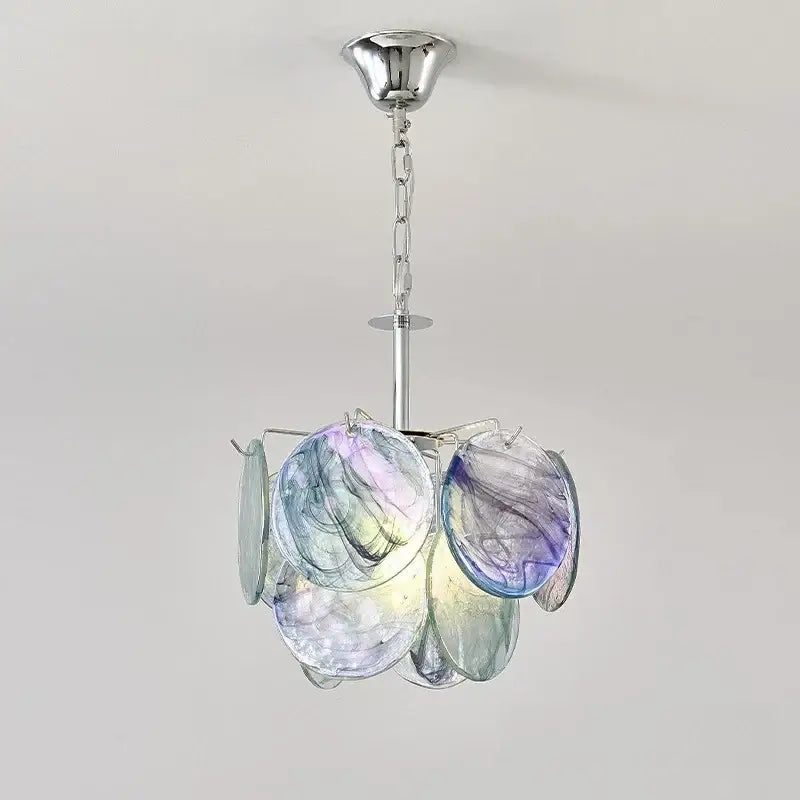 Suspension luminaire en verre colorée et au style élégant