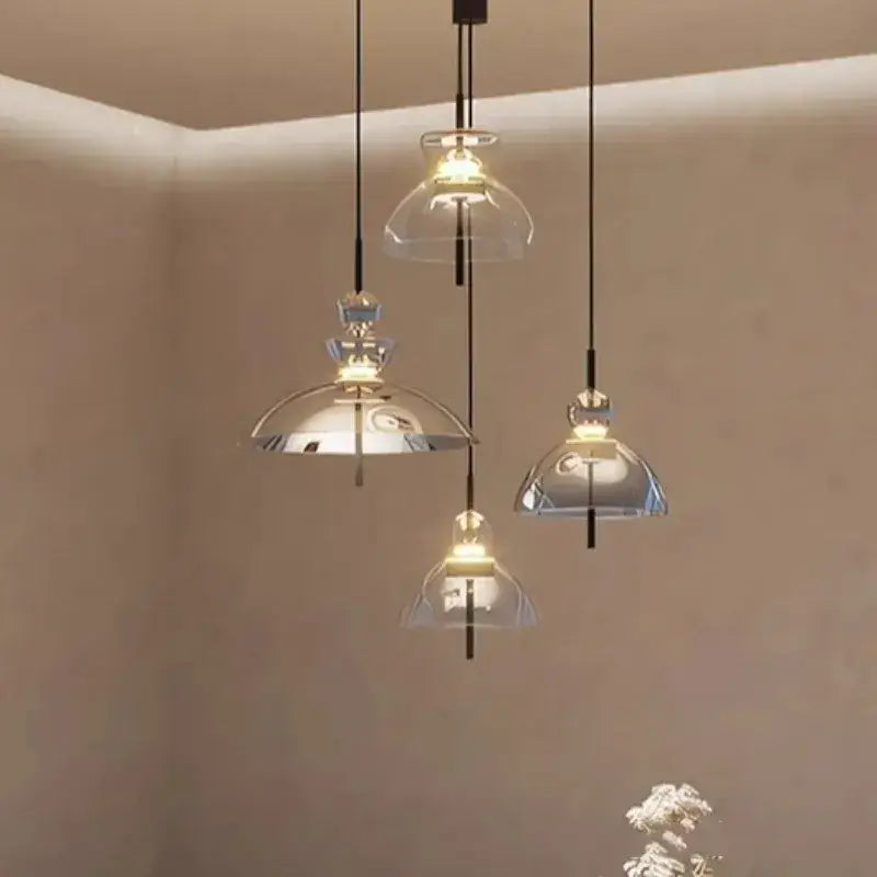 Suspension luminaire en verre au design nordique scandinave