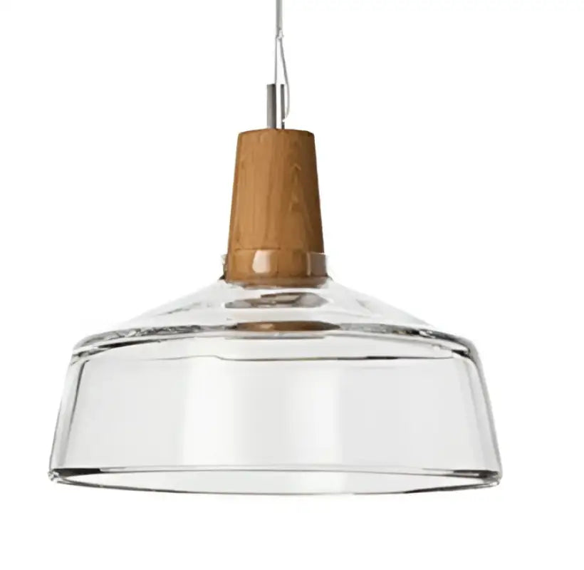 Suspension luminaire en verre effet bois au style scandinave