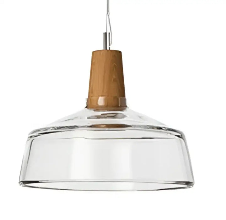 Suspension luminaire en verre effet bois au style scandinave