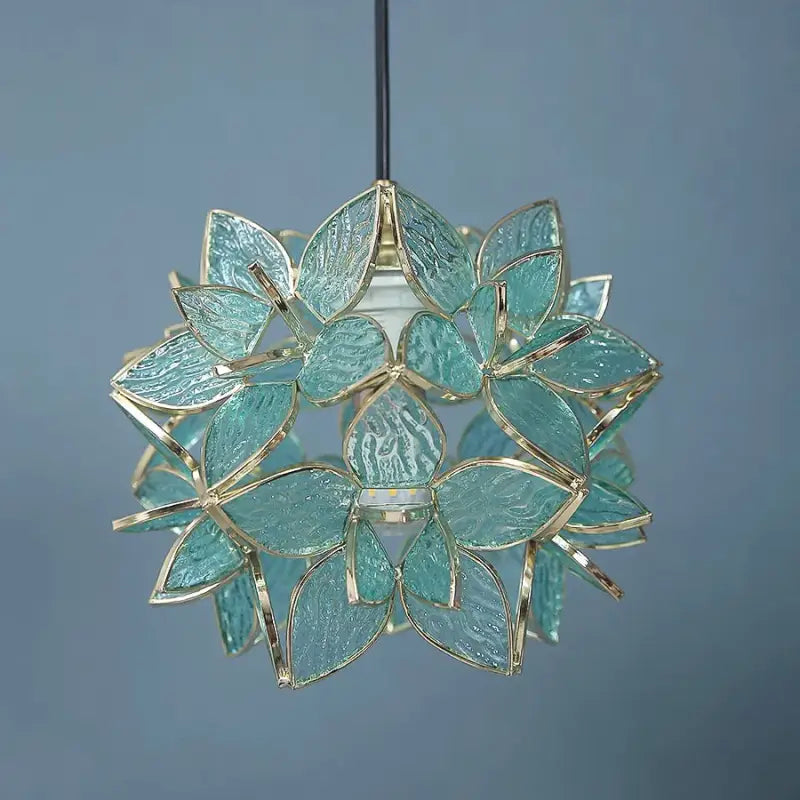 Suspension luminaire en verre forme de fleur au style poétique