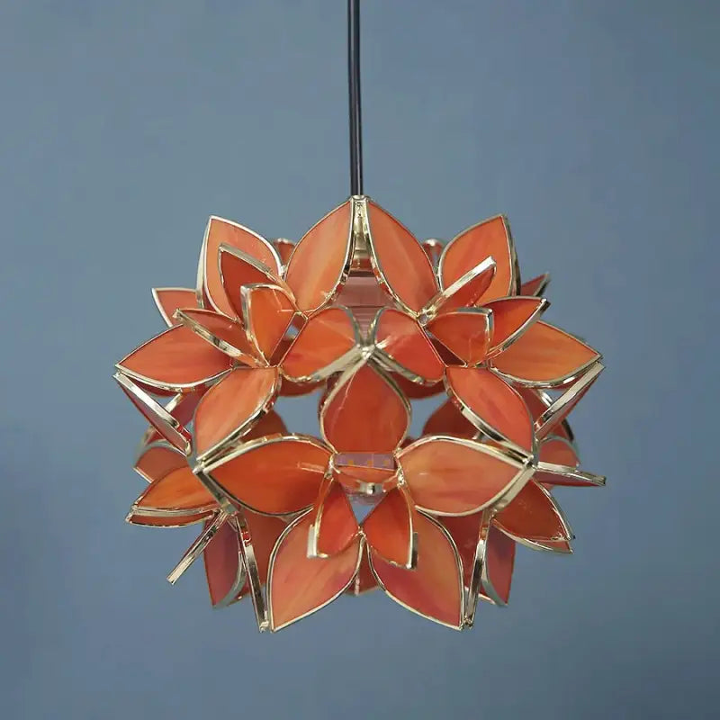 Suspension luminaire en verre forme de fleur au style poétique