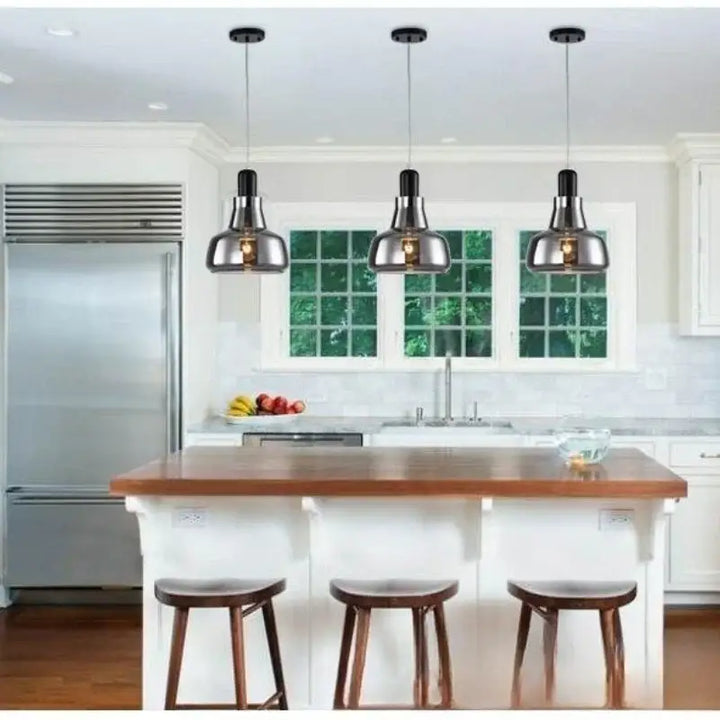 Suspension luminaire en verre fumé style moderne et design élégant