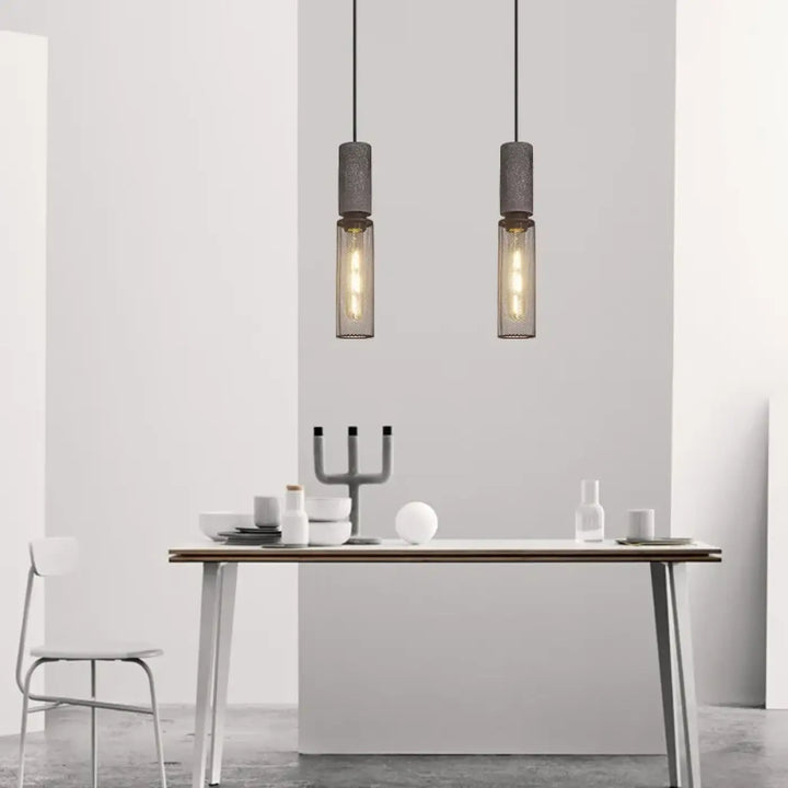 Suspension luminaire en verre et métal design moderne noir