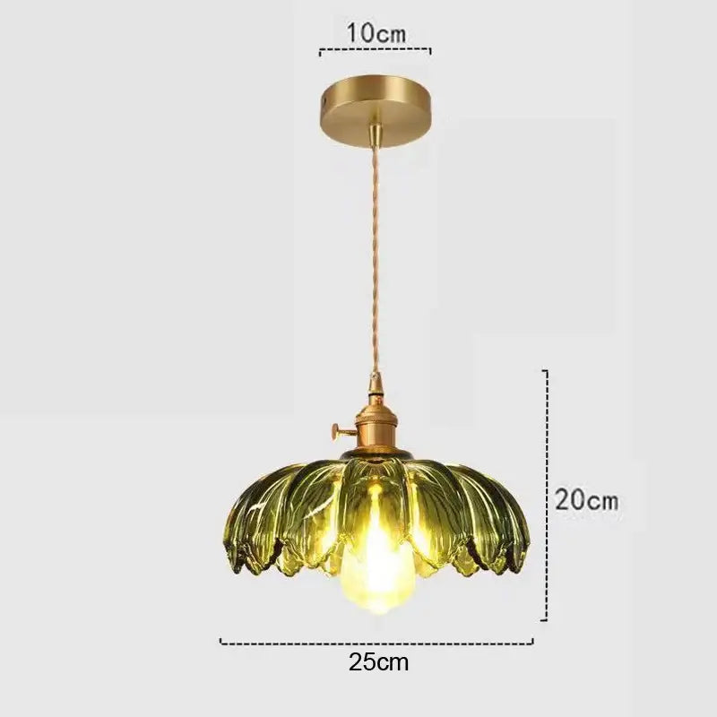 Suspension luminaire en verre motif floral au style élégant