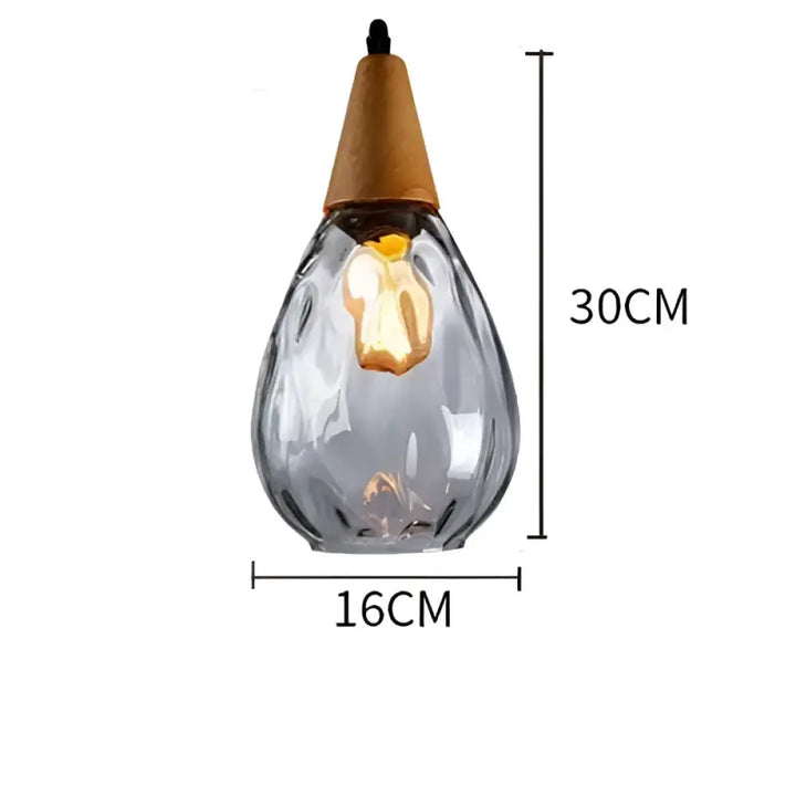 Suspension luminaire en verre soufflé en forme de goutte élégante