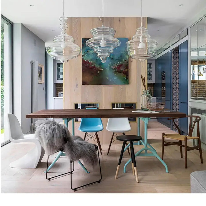 Suspension luminaire en verre style art déco élégant