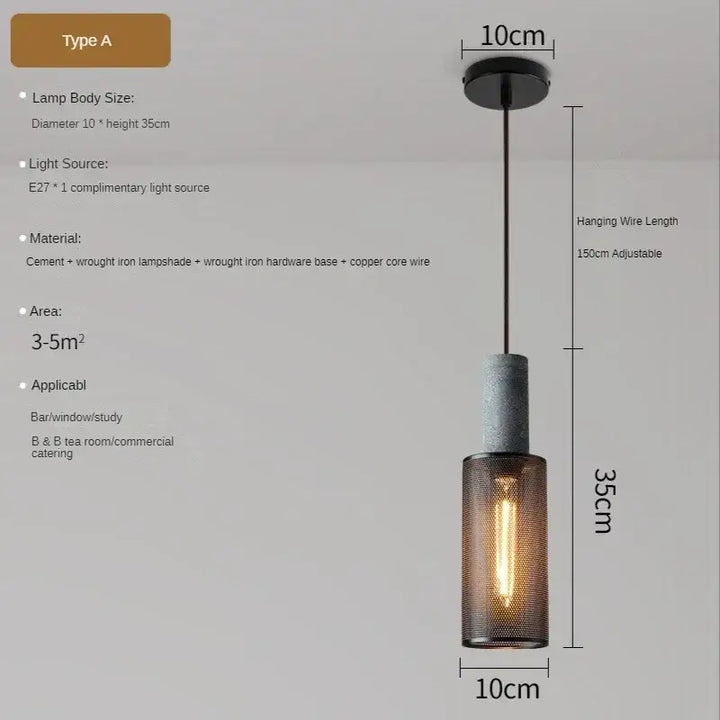 Suspension luminaire en verre industriel loft noir style atelier
