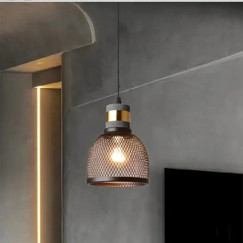 Suspension luminaire en verre industriel loft noir style atelier