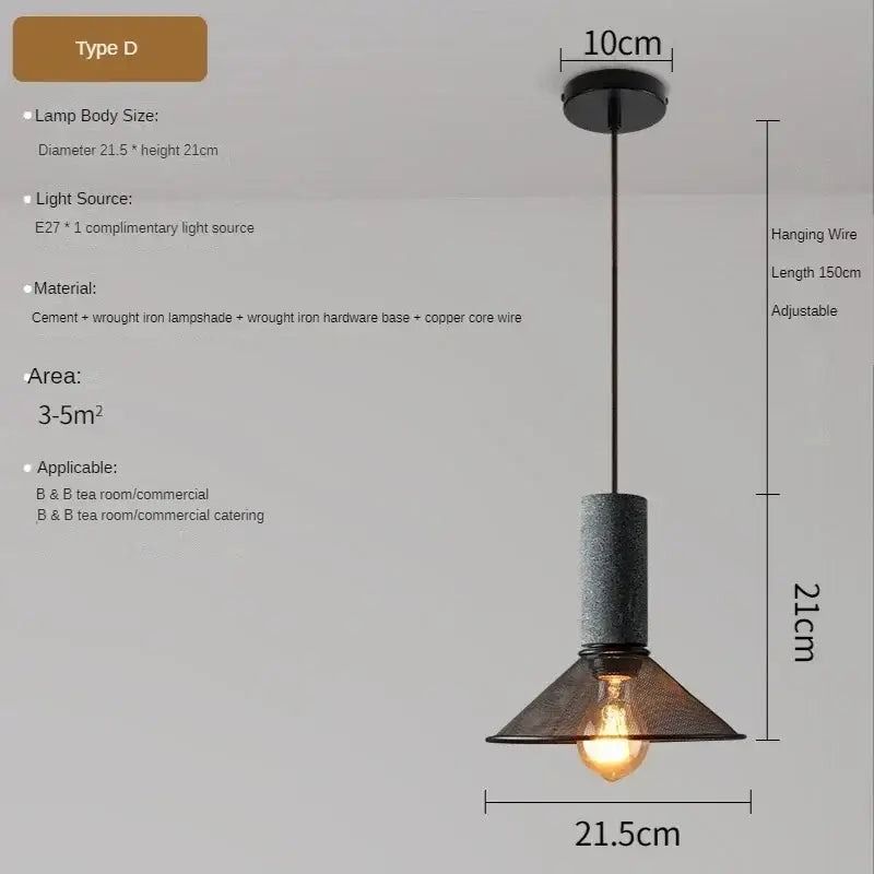 Suspension luminaire en verre industriel loft noir style atelier