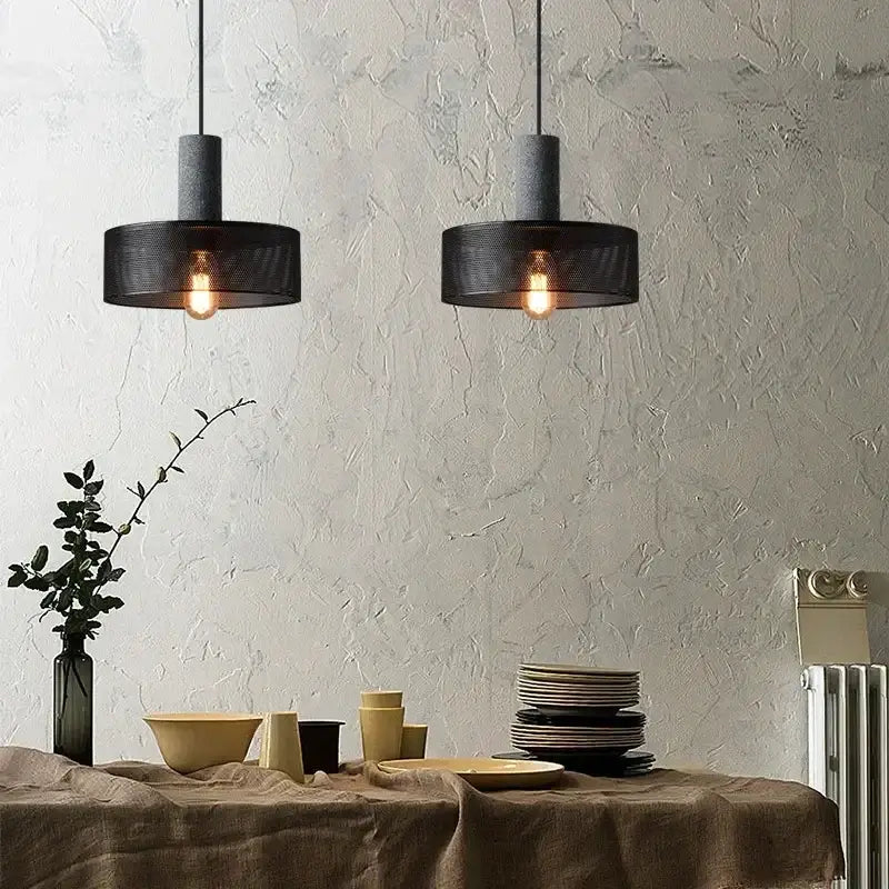 Suspension luminaire en verre industriel loft noir style atelier