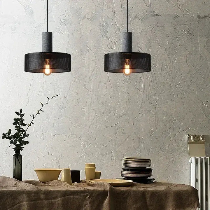 Suspension luminaire en verre industriel loft noir style atelier