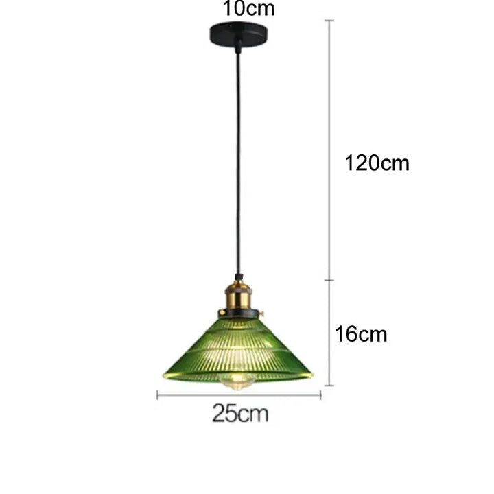 Suspension Luminaire En Verre De Teinte Vert Pour Cuisine Vintage