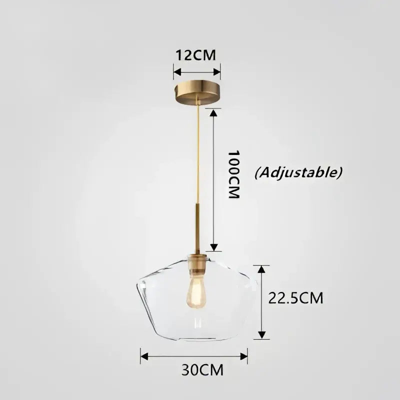 Suspension luminaire en verre transparent design moderne chic