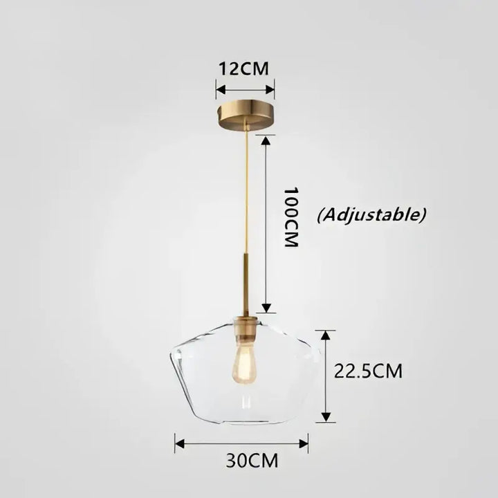 Suspension luminaire en verre transparent design moderne chic