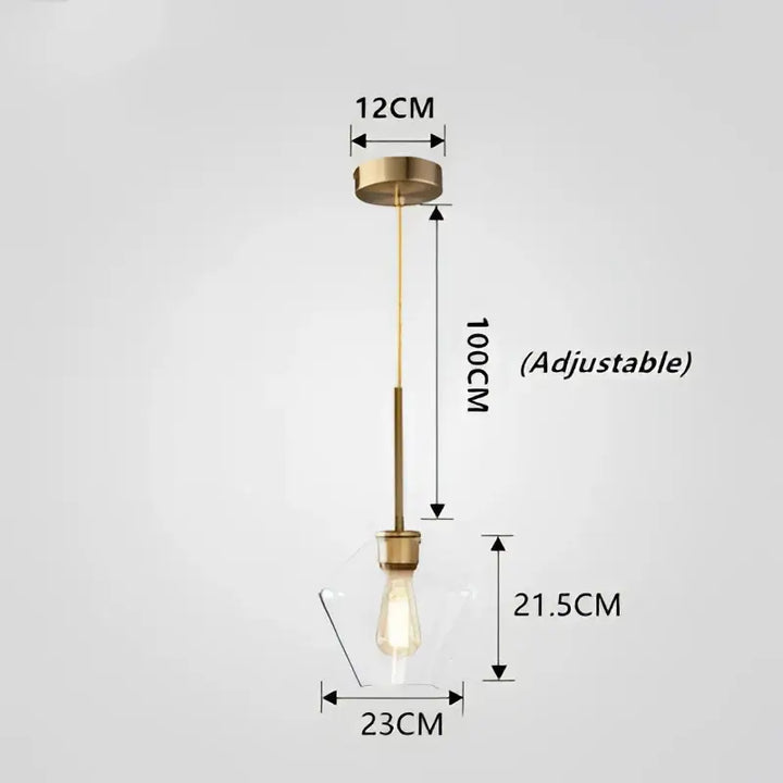 Suspension luminaire en verre transparent design moderne chic