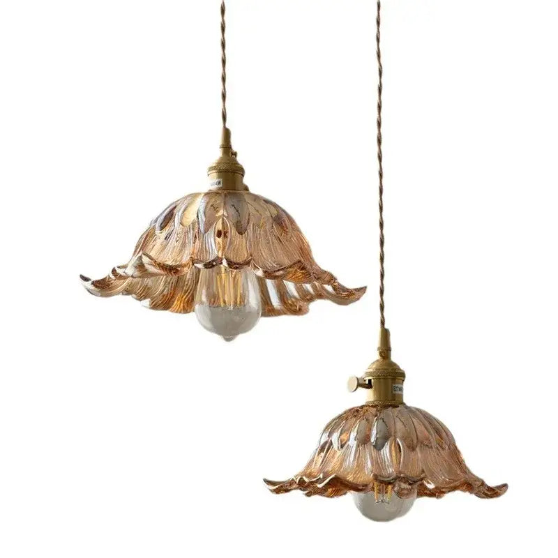 Suspension luminaire verre transparent style vintage